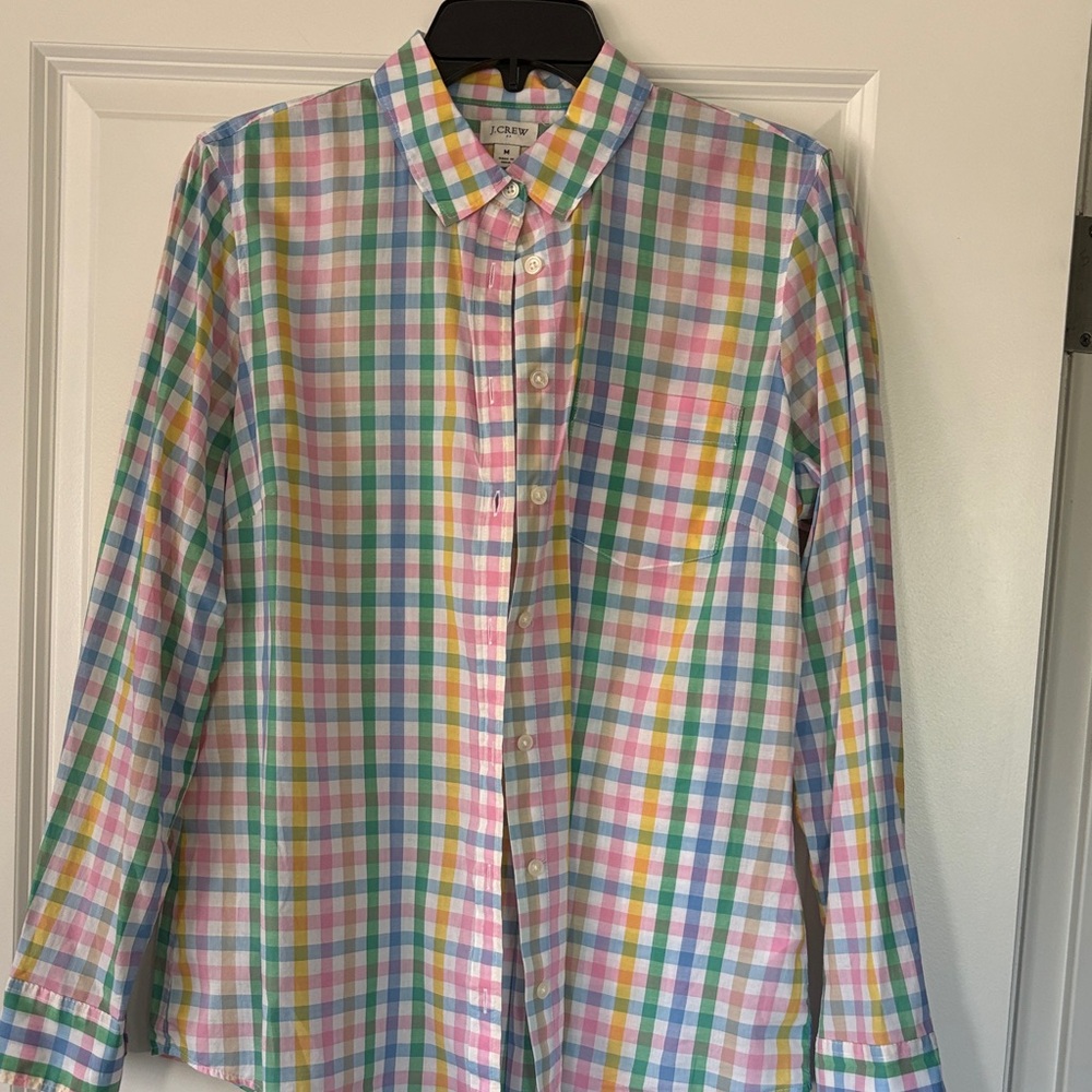 J. Crew Factory Multicolor Checkered Women's Blouse